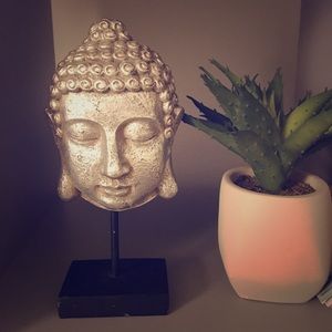 SILVER BUDDAH HEAD DECOR